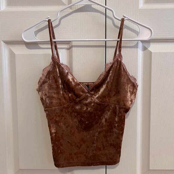 Forever 21 Velvet Tank Top - Copper / Pink - Picture 1 of 3